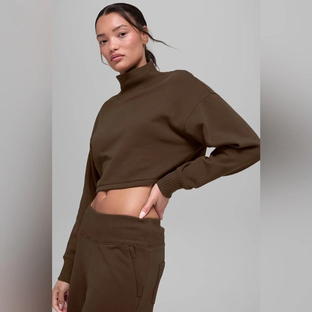 Alo Yoga Cropped Serenity Coverup Expresso S